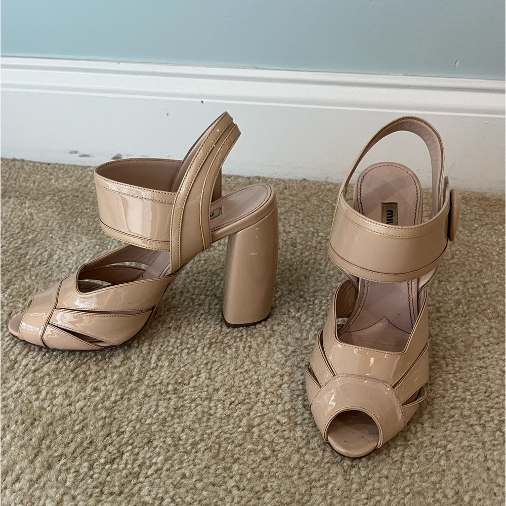 Miu Miu Nude Patent Leather Heels